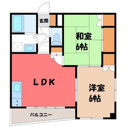 宇都宮駅 徒歩53分 7階の物件間取画像